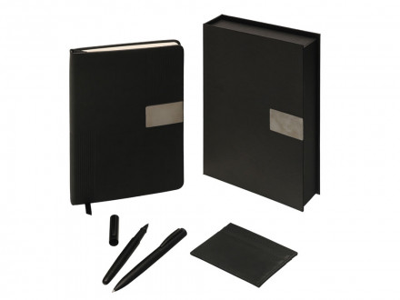 Подарочный набор Goethe с блокнотом А5, 2-мя ручками и картхолдером, черный