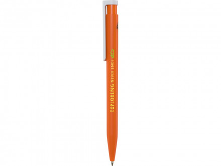 Шариковая ручка Unix из переработанной пластмассы, синие чернила - Оранжевый