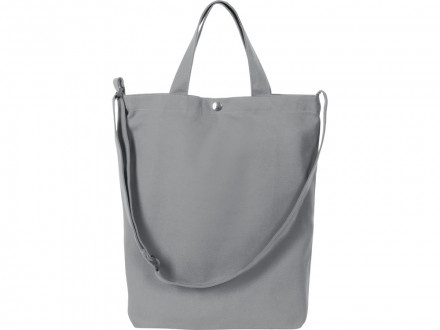 Сумка Helfer из хлопка на кнопке с регулирующейся лямкой, серый