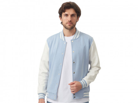 Бомбер Oxford, небесно-голубой/молочный, унисекс