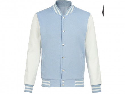 Бомбер Oxford, небесно-голубой/молочный, унисекс