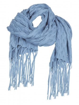 Палантин «Нежные листья», голубой