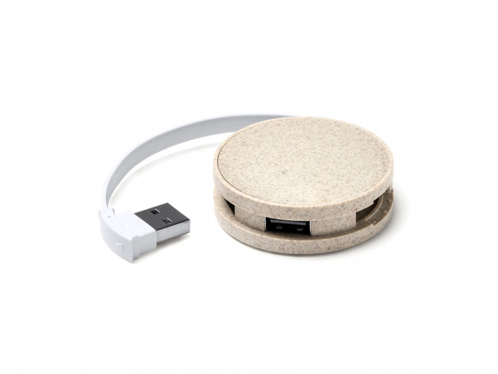 USB-хаб GOSPEK из пшеничного волокна, бежевый
