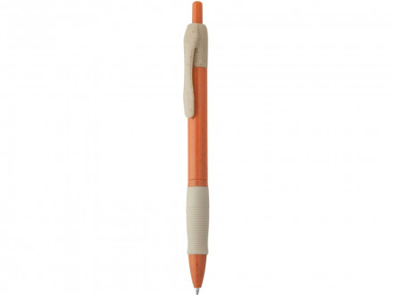 Ручка шариковая HANA из пшеничного волокна, бежевый/апельсин