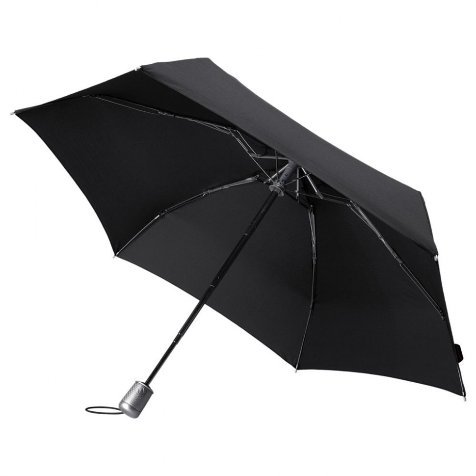 Складной зонт Alu Drop, 4 сложения, автомат, черный