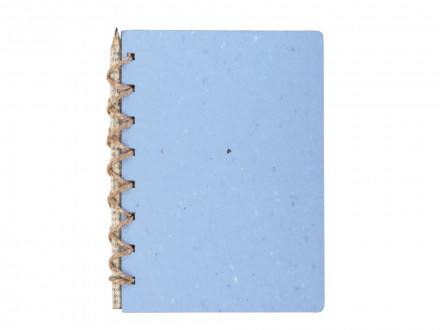 Живой блокнот с семенами цветов, А6, синий