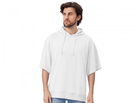 Худи оверсайз с коротким рукавом Warsaw унисекс, белый