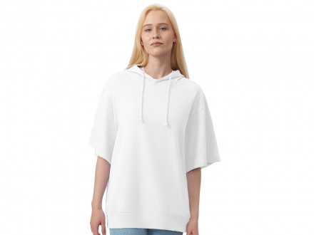 Худи оверсайз с коротким рукавом Warsaw унисекс, белый