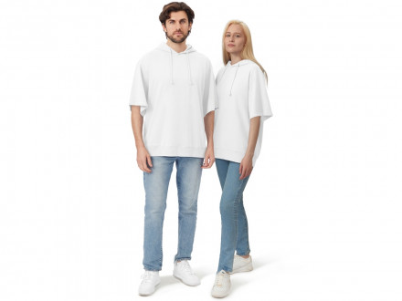 Худи оверсайз с коротким рукавом Warsaw унисекс, белый