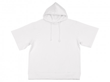 Худи оверсайз с коротким рукавом Warsaw унисекс, белый