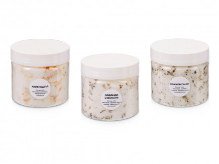 Подарочный набор с солью для ванны и свечой, белый