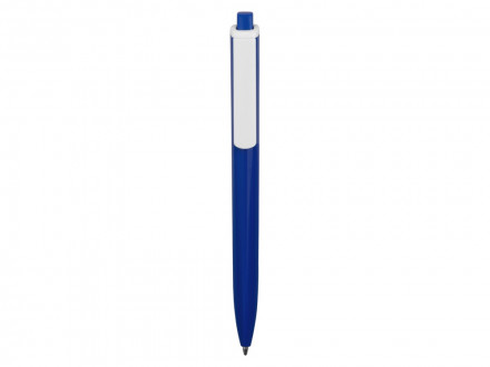 Ручка пластиковая трехгранная шариковая Lateen, синий/белый