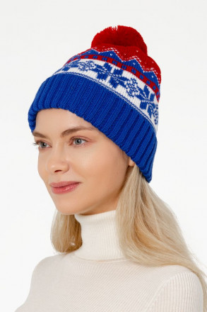 Шапка Happy View, красная с синим