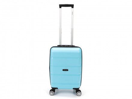Чемодан TORBER В Отпуск, бирюзовый, полипропилен, 33 х 22 х 53 см, 35 л