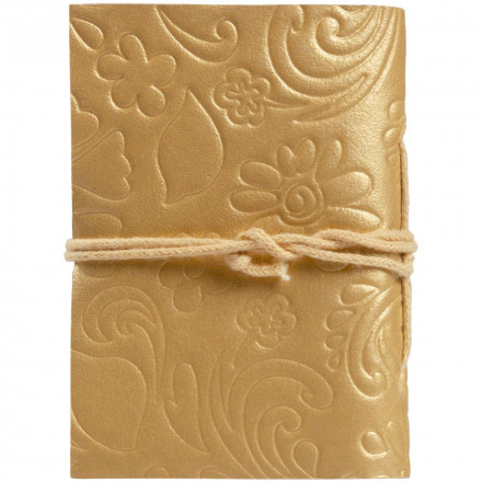 Записная книжка, золотистая, малая