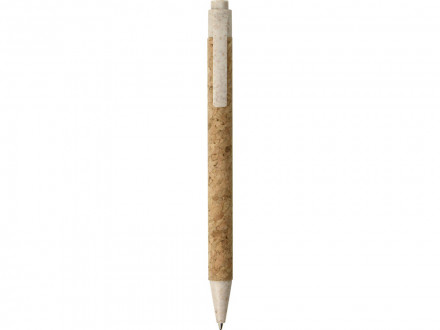 Ручка из пробки и переработанной пшеницы шариковая Evora, пробка/бежевый