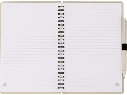 Блокнот А5 Toledo M, бежевый + ручка шариковая Pianta из пшеничной соломы, бежевый