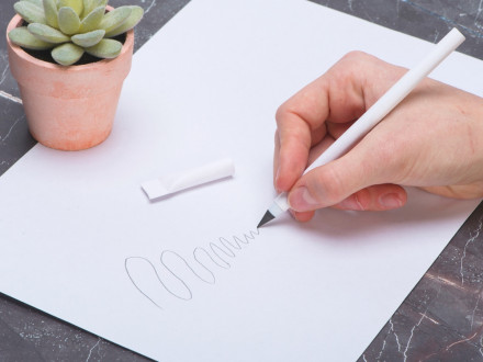 Вечный карандаш из переработанной бумаги Recycled pencil, белый (Р)