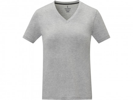 Somoto Женская футболка с коротким рукавом и V-образным вырезом , серый яркий