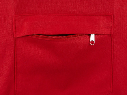 Сумка на молнии Zipper из хлопка 280 г c карманом на молнии спереди, красный
