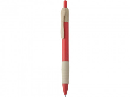 Ручка шариковая HANA из пшеничного волокна, бежевый/красный