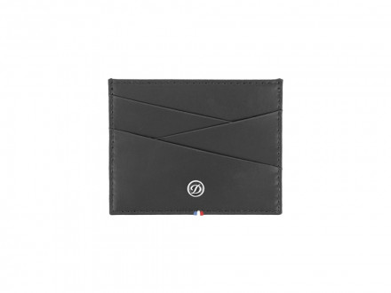 Чехол для кредитных карт (6), LINE D CAPSULE, черная гладкая телячья кожа