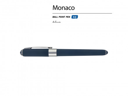 Ручка пластиковая шариковая Monaco, 0,5мм, синие чернила, темно-синий navy/серебристый