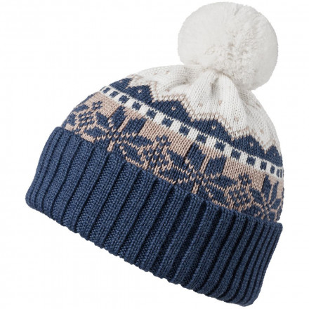 Шапка Happy View, бежевая с синим