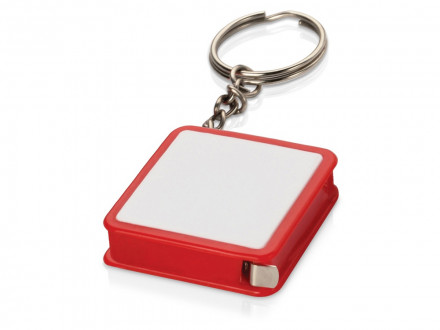 Брелок-рулетка, 1 м., белый/красный