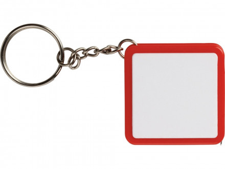 Брелок-рулетка, 1 м., белый/красный