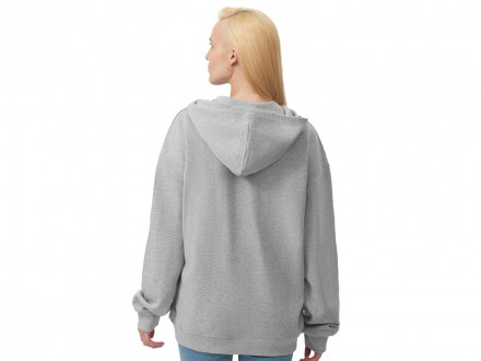 Толстовка оверсайз с капюшоном на молнии Monaco, серый меланж