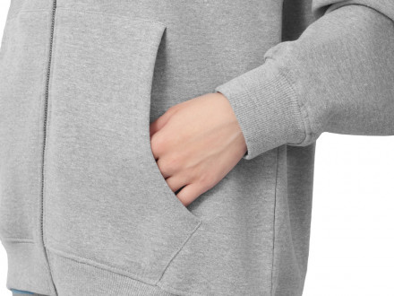 Толстовка оверсайз с капюшоном на молнии Monaco, серый меланж