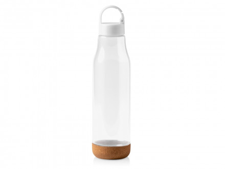 Бутылка Basti с пластиковым корпусом и пробковым дном, прозрачный