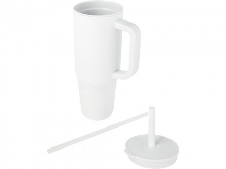 Brady термостакан с силиконовой трубочкой, 900 мл, сертифицированный согласно RCS- Белый