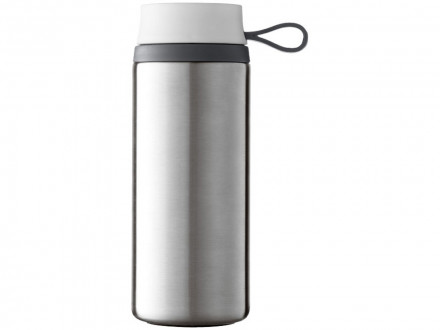 Термостакан герметичный Flow, серебристый/белый