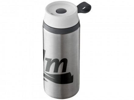 Термостакан герметичный Flow, серебристый/белый