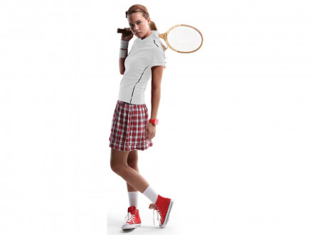 Рубашка поло Backhand женская, белый/темно-синий