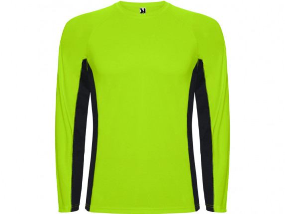 Футболка Shanghai  мужская с длинным рукавом, неоновый зеленый/черный