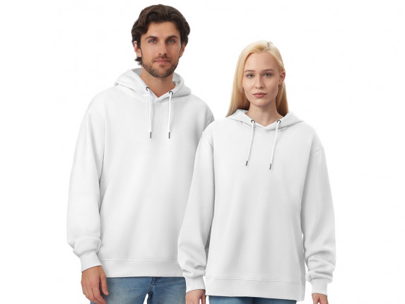 Толстовка с капюшоном оверсайз Lisbon унисекс, белый