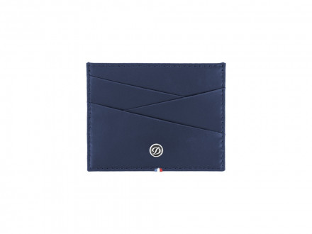 Чехол для кредитных карт (6), LINE D CAPSULE, синяя гладкая телячья кожа