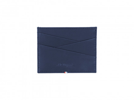 Чехол для кредитных карт (6), LINE D CAPSULE, синяя гладкая телячья кожа