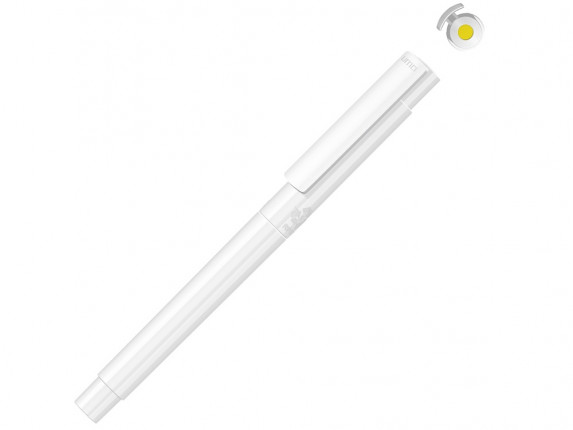 Капиллярная ручка в корпусе из переработанного материала rPET RECYCLED PET PEN PRO FL, белый с желтым