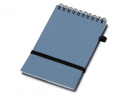 Блокнот B7 Toledo S, синий + ручка шариковая Pianta из пшеничной соломы, синий