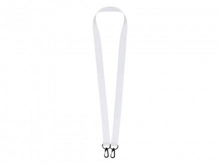 Ланъярд 2 см под сублимацию с 2-мя карабинами, черный