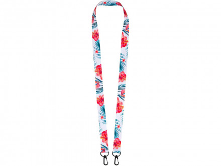 Ланъярд 2 см под сублимацию с 2-мя карабинами, черный