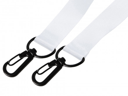 Ланъярд 2 см под сублимацию с 2-мя карабинами, черный