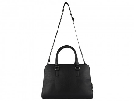Сумка женская BUGATTI Elsa, чёрная, воловья кожа/полиэстер, 32х13х22 см