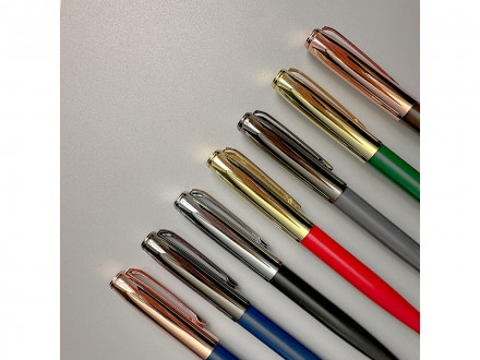 Ручка металлическая шариковая Napoli, синий/розовое золото