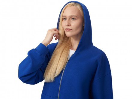 Толстовка оверсайз с капюшоном на молнии Monaco, синий классический