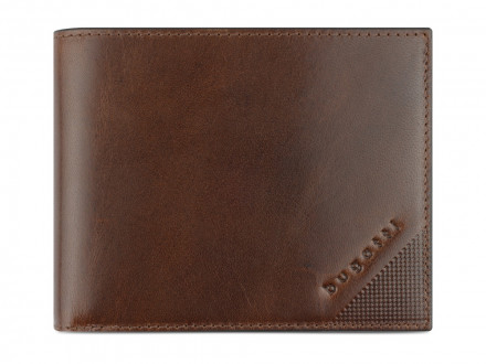 Портмоне BUGATTI Nobile,с защитой данных RFID, коньячного цвета, воловья кожа/полиэстер, 12х2х9,5 см